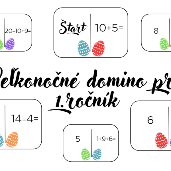 🐥 Veľkonočné domino pre 1.roč. (+ prázdna šablóna)🐥