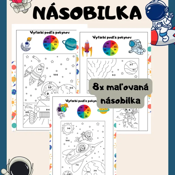 Vesmírna násobilka-omaľovánka
