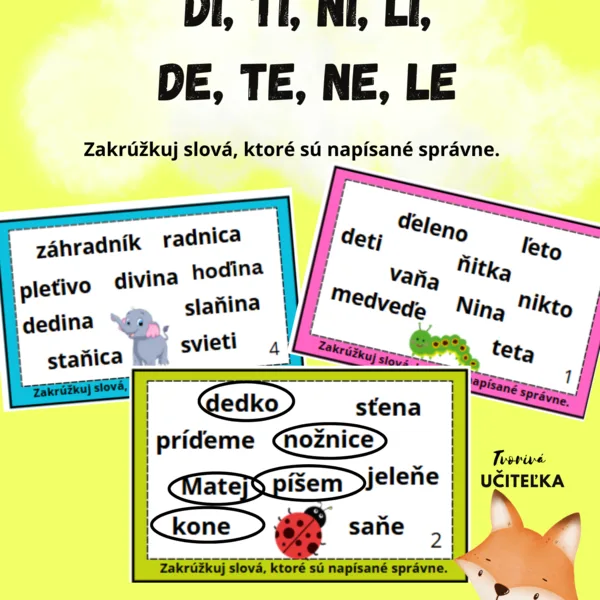 DI, TI, NI, LI, DE, TE, NE, LE 