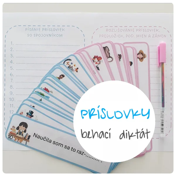 PRÍSLOVKY- behací diktát