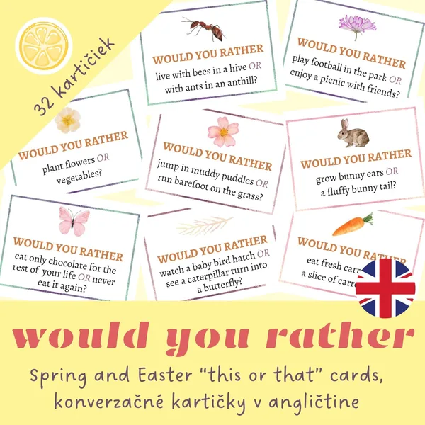 Conversation cards - spring and Easter | konverzačné kartičky v angličtine