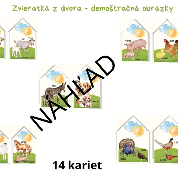 Zvieratká z dvora - Demonštračné obrázky