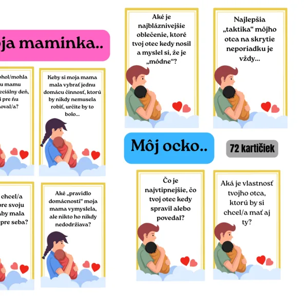 Deň matiek, Deň otcov (komunikačné kartičky na ranné kruhy)