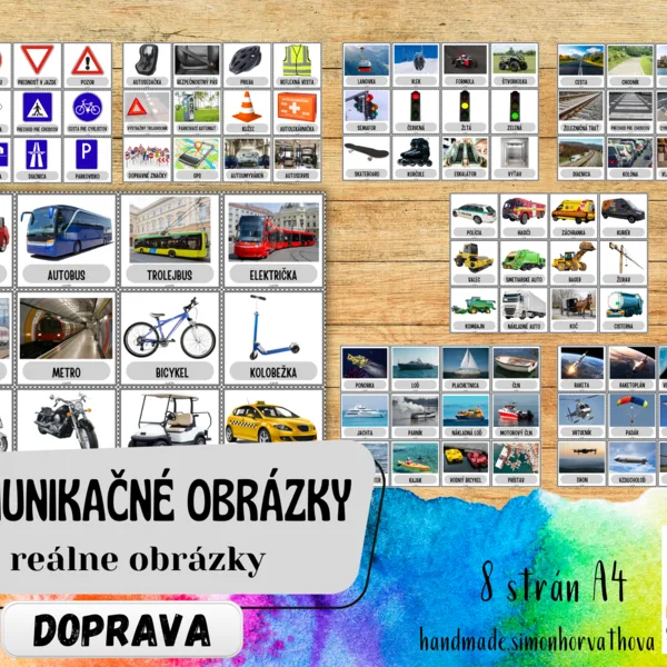 Komunikačné obrázky - Doprava, Reálne obrázky, Pre deti, žiakov a terapiu reči