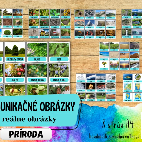 Komunikačné obrázky - PRÍRODA, Reálne obrázky, Pre deti, žiakov a terapiu reči