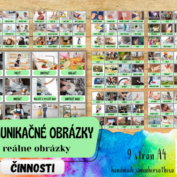 Komunikačné obrázky - ČINNOSTI, Reálne obrázky, Pre deti, žiakov a terapiu reči