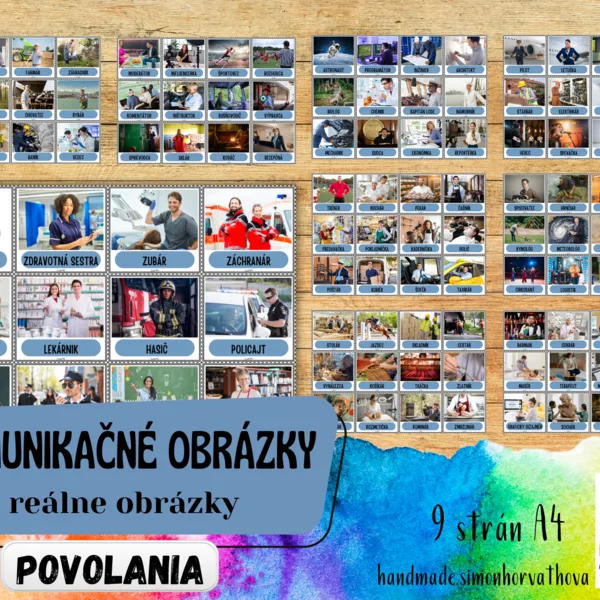 Komunikačné obrázky - POVOLANIA, Reálne obrázky, Pre deti, žiakov a terapiu reči