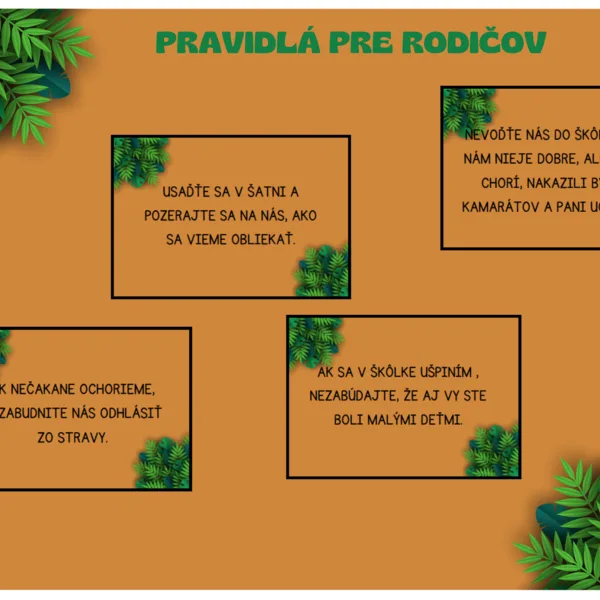 Pravidlá pre rodičov- džungľa