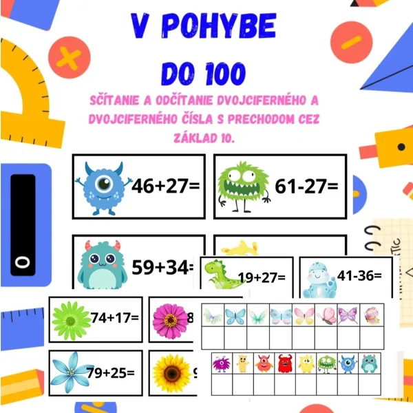 Behacie príklady - do 100 s prechodom cez 10