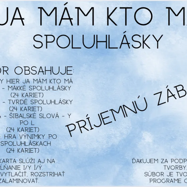 Ja mám, kto má? - SPOLUHLÁSKY