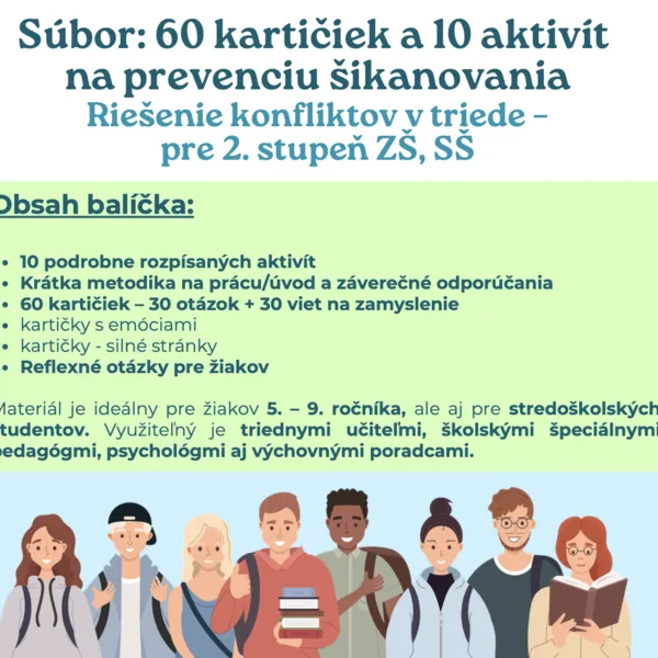 Súbor: 60 kartičiek a 10 aktivít na prevenciu šikanovania