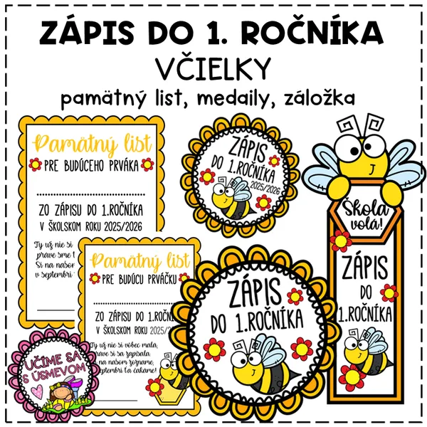 ZÁPIS VČIELKY - medaily, záložky, pamätný list
