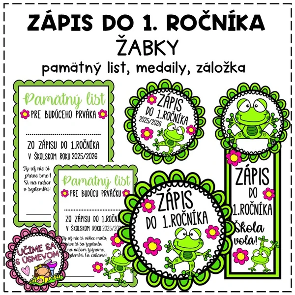 ZÁPIS ŽABKY - medaily, záložky, pamätný list