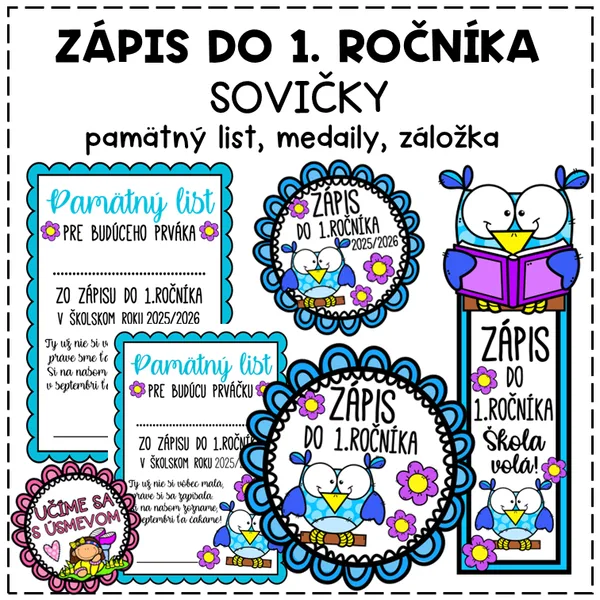 ZÁPIS SOVIČKY - medaily, záložky, pamätný list