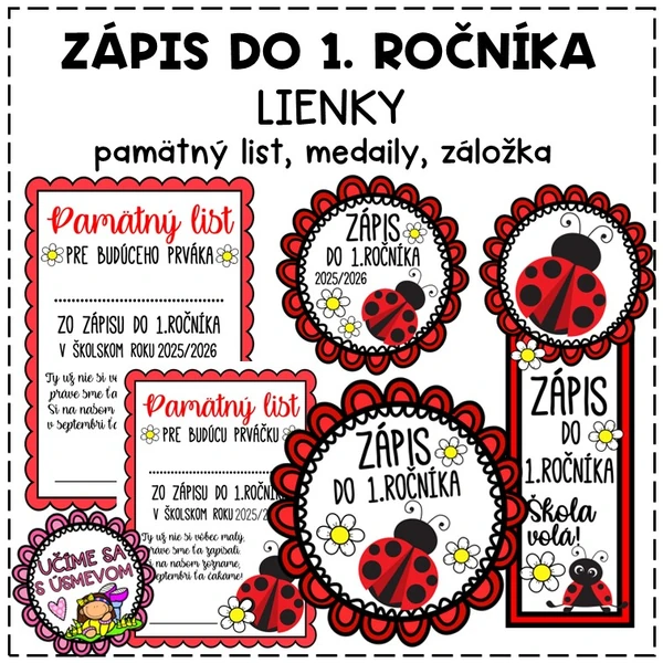 ZÁPIS LIENKY - medaily, záložky, pamätný list