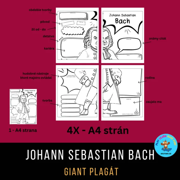 J.S.Bach - giant plagát-omaľovánka