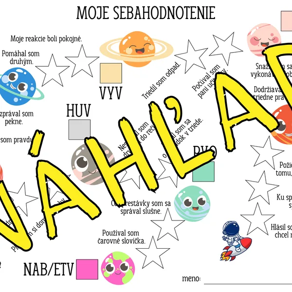 Sebahodnotenie žiaka 1., 2. ročník