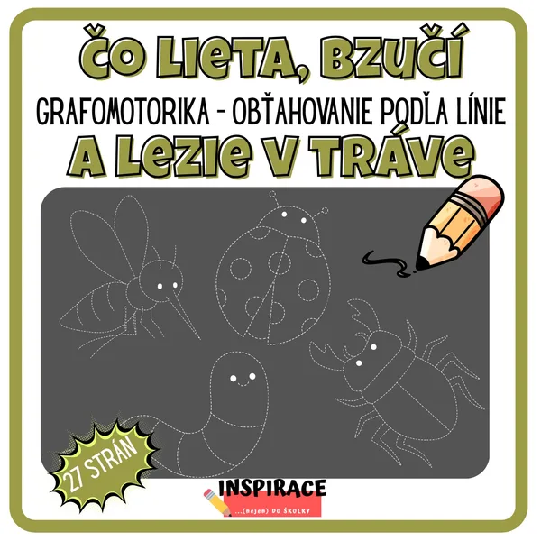 ČO LIETA, BZUČÍ a LEZIE V TRÁVE 🐞- grafomotorika