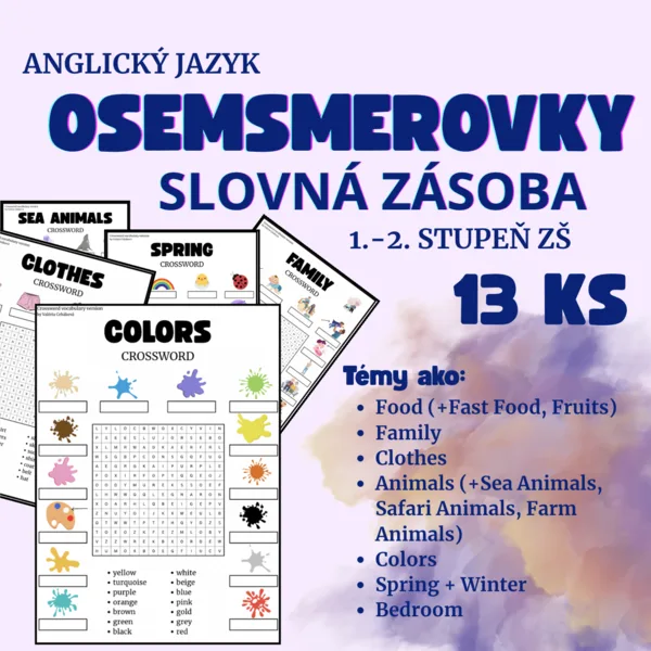 Anglické Osemsmerovky: Precvičovanie slovnej zásoby