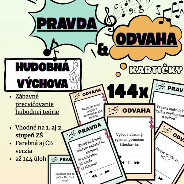 Pravda alebo Odvaha - hudobné kartičky