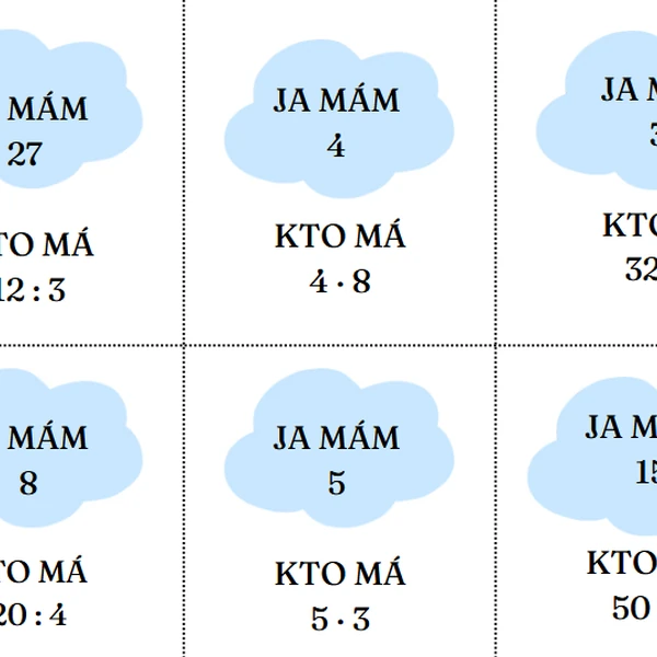 Násobilka - ja mám, kto má?