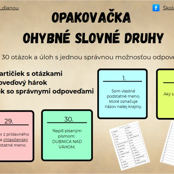 Opakovačka- ohybné slovné druhy