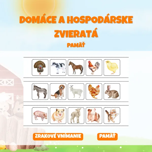 DOMÁCE A HOSPODÁRSKE ZVIERATÁ - pamäť