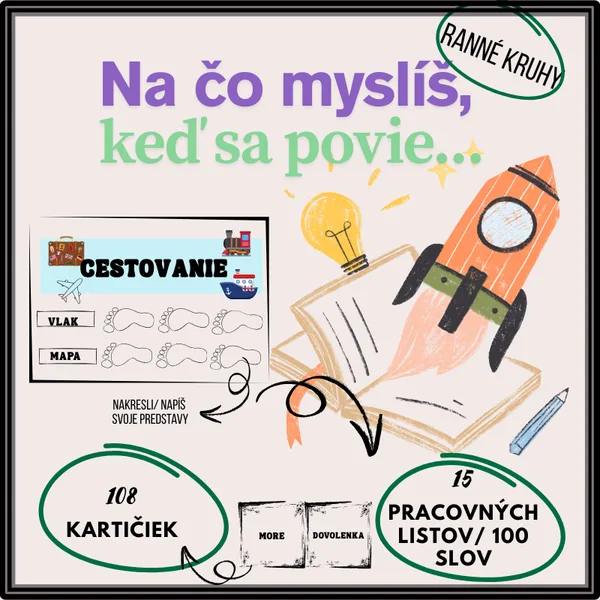 Na čo myslíš, keď sa povie...? / ranné kruhy, komunikačné kartičky, pracovné listy