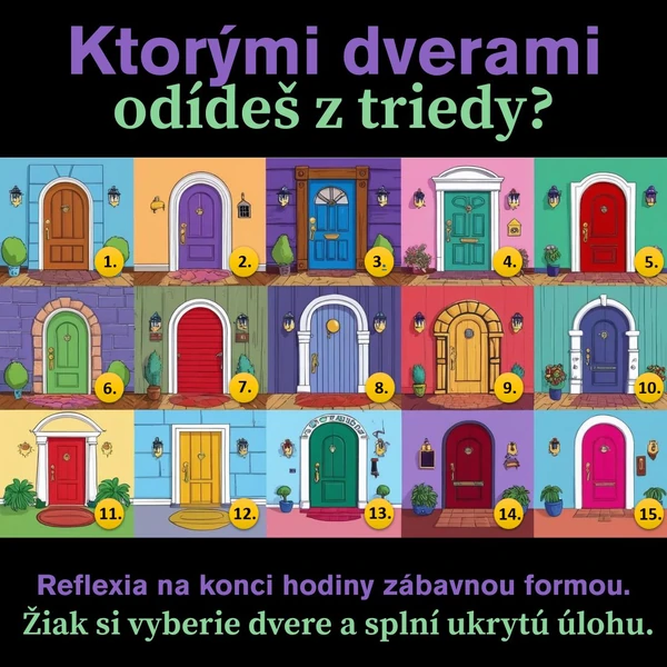 Reflexia na záver hodiny - Ktorými dverami dnes odídeš z triedy?