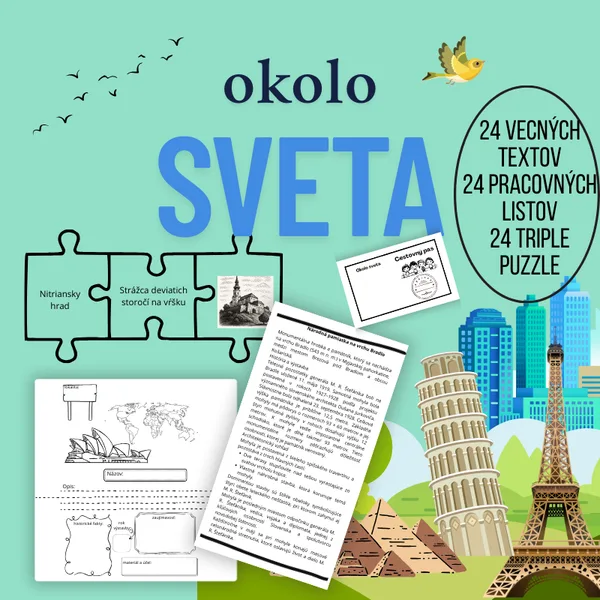 Okolo sveta / čítanie s porozumením, logické uvažovanie, vyhľadávanie informácií, párové stratégie