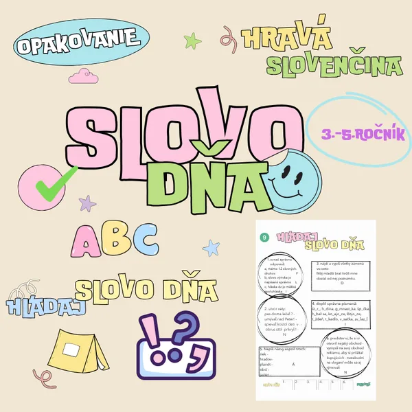 Slovo dňa / opakovanie slovenského jazyka, hľadáme slovo