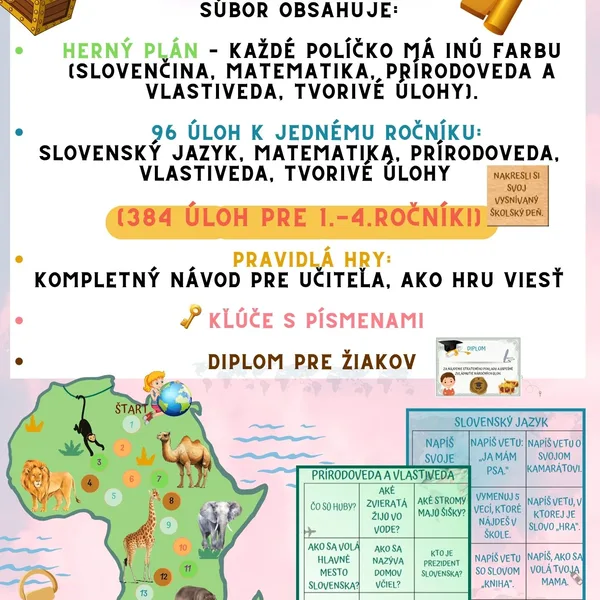 ☀️ Dobrodružstvo poznania - OPAKOVANIE 1.-4.ROČNÍKA ☀️