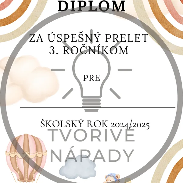 Diplom - koniec šk. roka pre 3.ročník