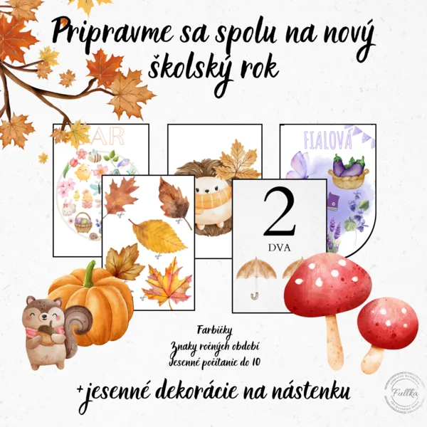 Výzdoba triedy, Jeseň, Jesenné dekorácie triedy, Dekorácie na okná