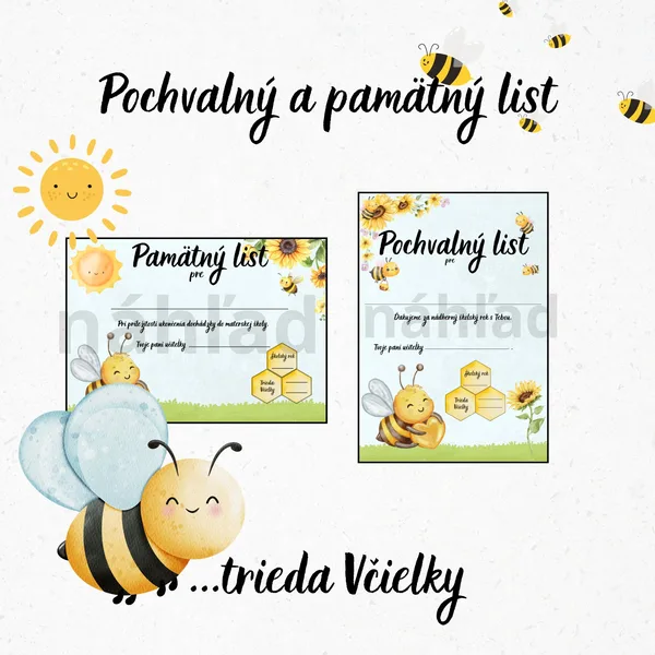 Včielky, Pochvalný list, Pamätný list