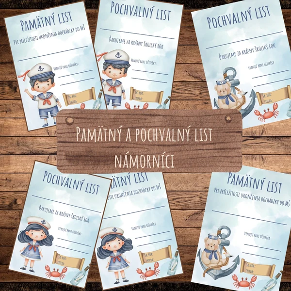 Pamätný a pochvalný list námorníci 