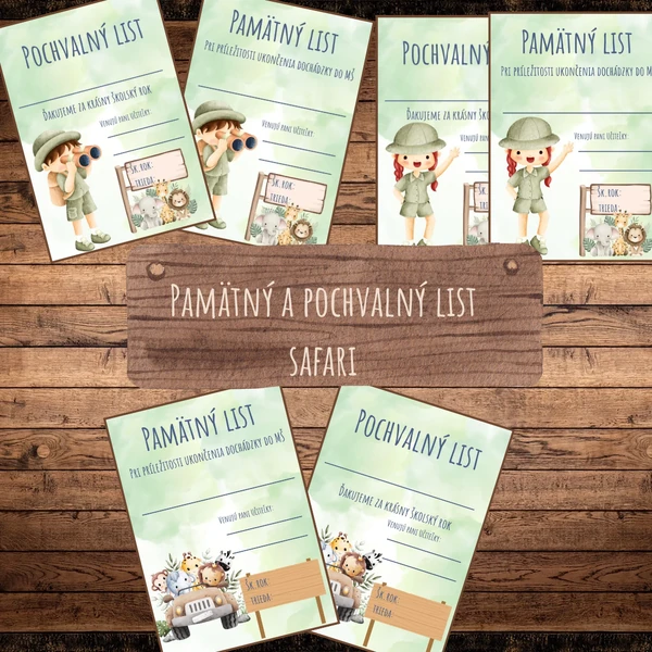 Pamätný a pochvalný list safari