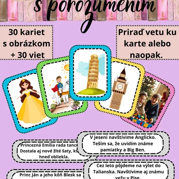 Čítanie s porozumením - karty