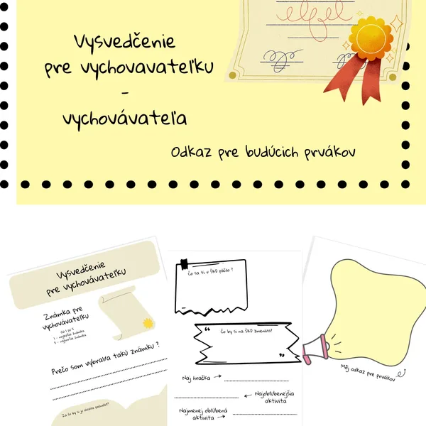 Vysvedčenie pre vychovávateľa