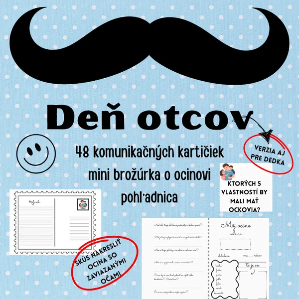 Deň otcov / brožúrka, komunikačné kartičky, ranné kruhy, pohľadnica, projektový deň, verzia aj pre dedka