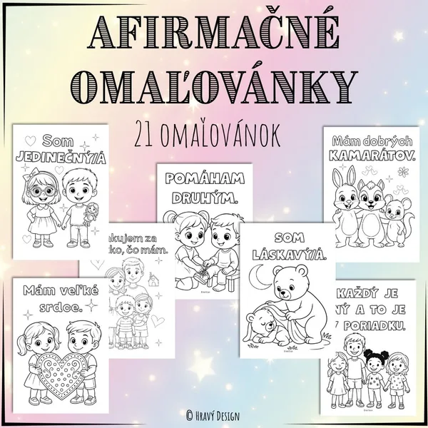 Afirmačné omaľovánky pre deti