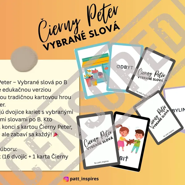 Čierny Peter-Vybrané slová po B