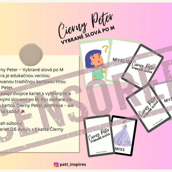 Čierny Peter- Vybrané slová po M