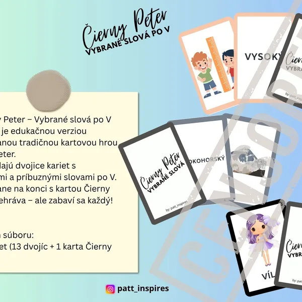 Čierny Peter- Vybrané slová po V