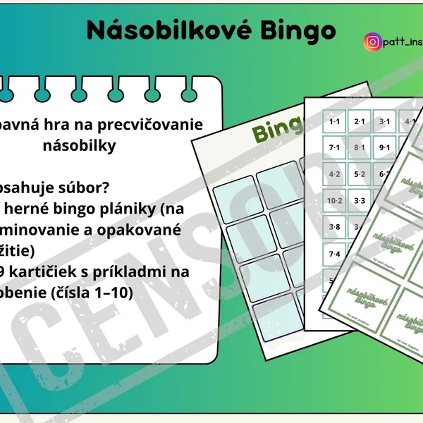 Násobilkové bingo