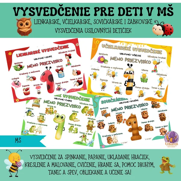 Vysvedčenie pre deti v MŠ