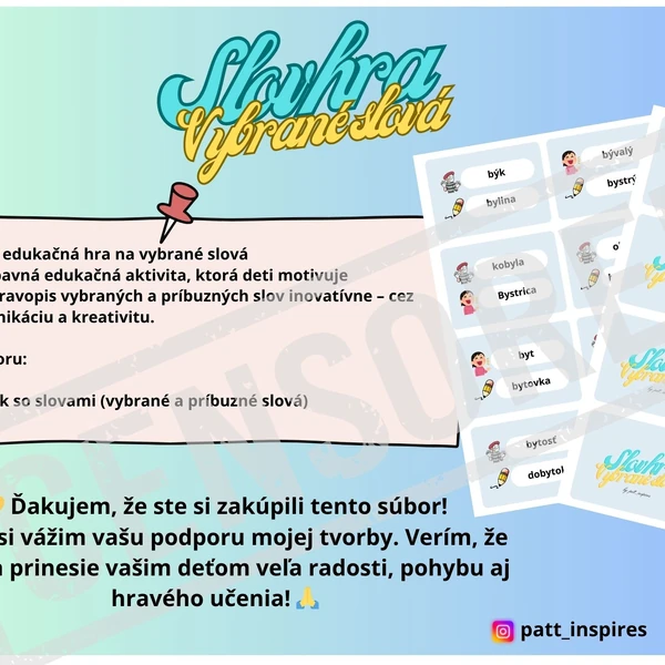 Slovhra - Vybrané slová