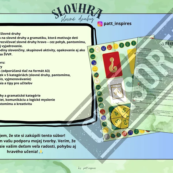 Slovhra - Slovné druhy