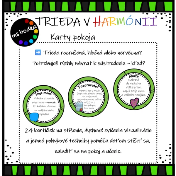 Trieda v harmónii - karty pokoja 