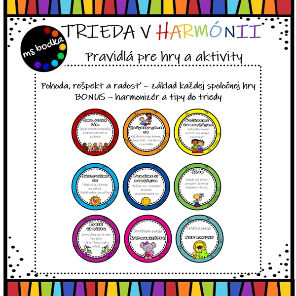 Trieda v harmónii - pravidlá hier a aktivít